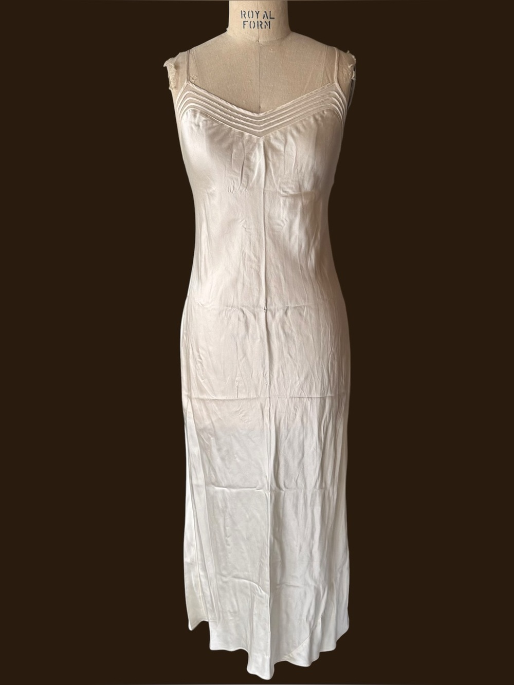 Vintage Y2K Victorias Secret Cream Silk Maxi Slip Dress